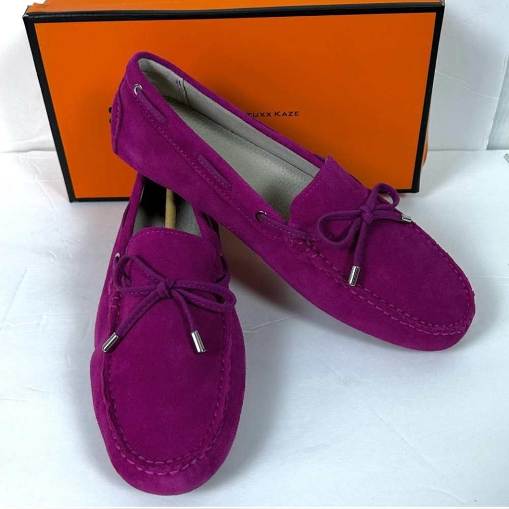 New Stratuxx Kaze Women’s Fuchsia Suede Slip on Loafers Shoes / Size 6